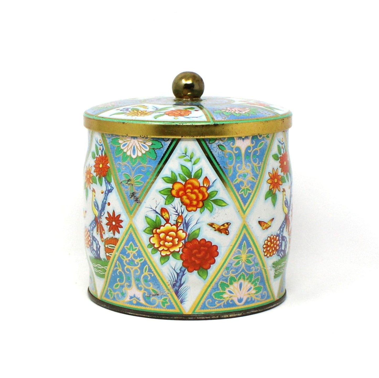Tins, Gift Tin / Cookie Tin, Daher, Asian Floral Chinoiserie, Vintage, England