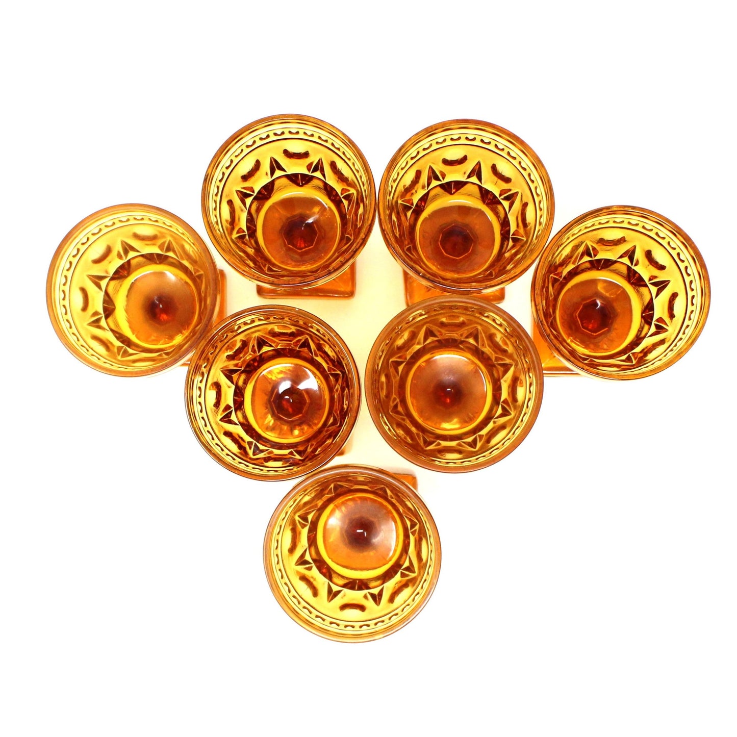 Wine Glasses, Colony Glass, Amber Park Lane, Set of 7, Vintage, SOLD