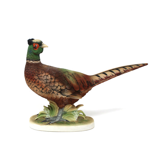 A vintage Lefton Pheasant figurine, part of a set of two, model #KW670, Hand Painted, Japan
