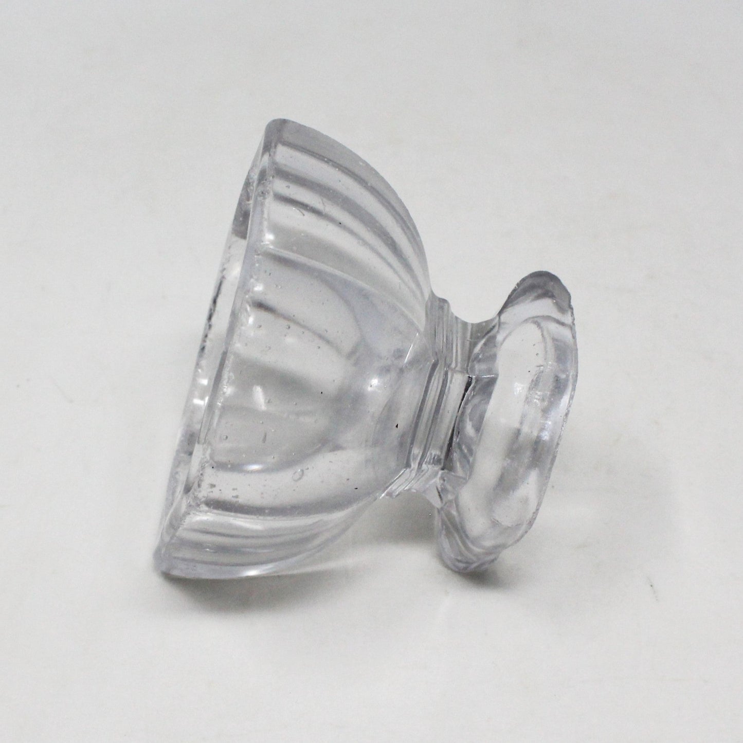 Salt Cellar, Master Salt Dip, Hexagon Pedestal, Blown Glass, Vintage