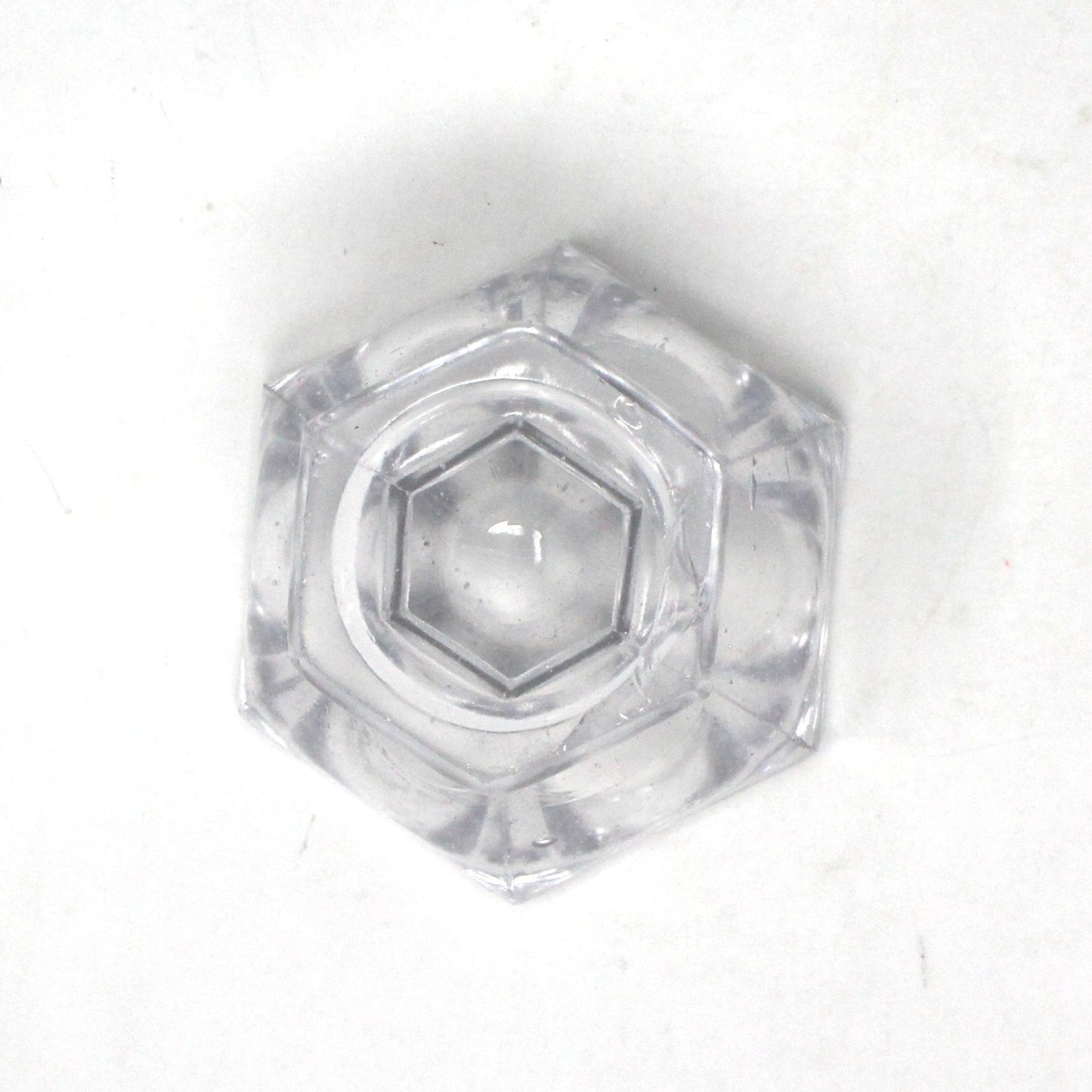 Salt Cellar, Master Salt Dip, Hexagon Pedestal, Blown Glass, Vintage