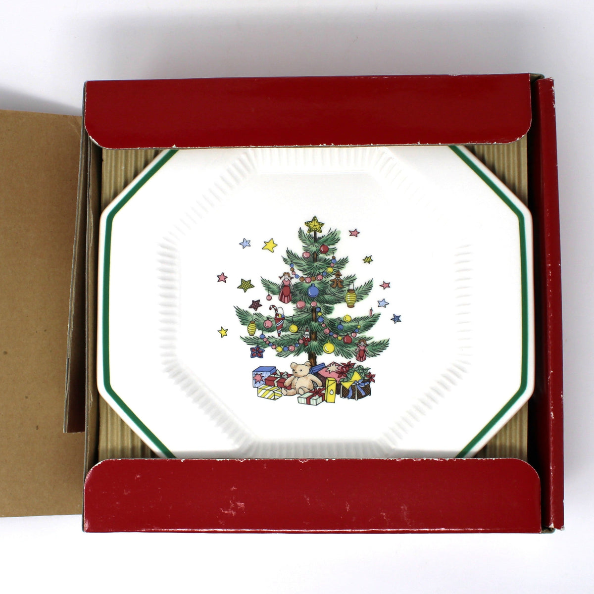 Dessert / Salad Plates: NIKKO Christmastime, Set of Four in Box, Ironstone, Vintage Japan 1990s