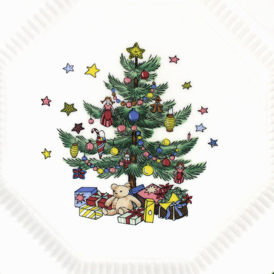 Dessert / Salad Plates: NIKKO Christmastime, Set of Four in Box, Ironstone, Vintage Japan 1990s