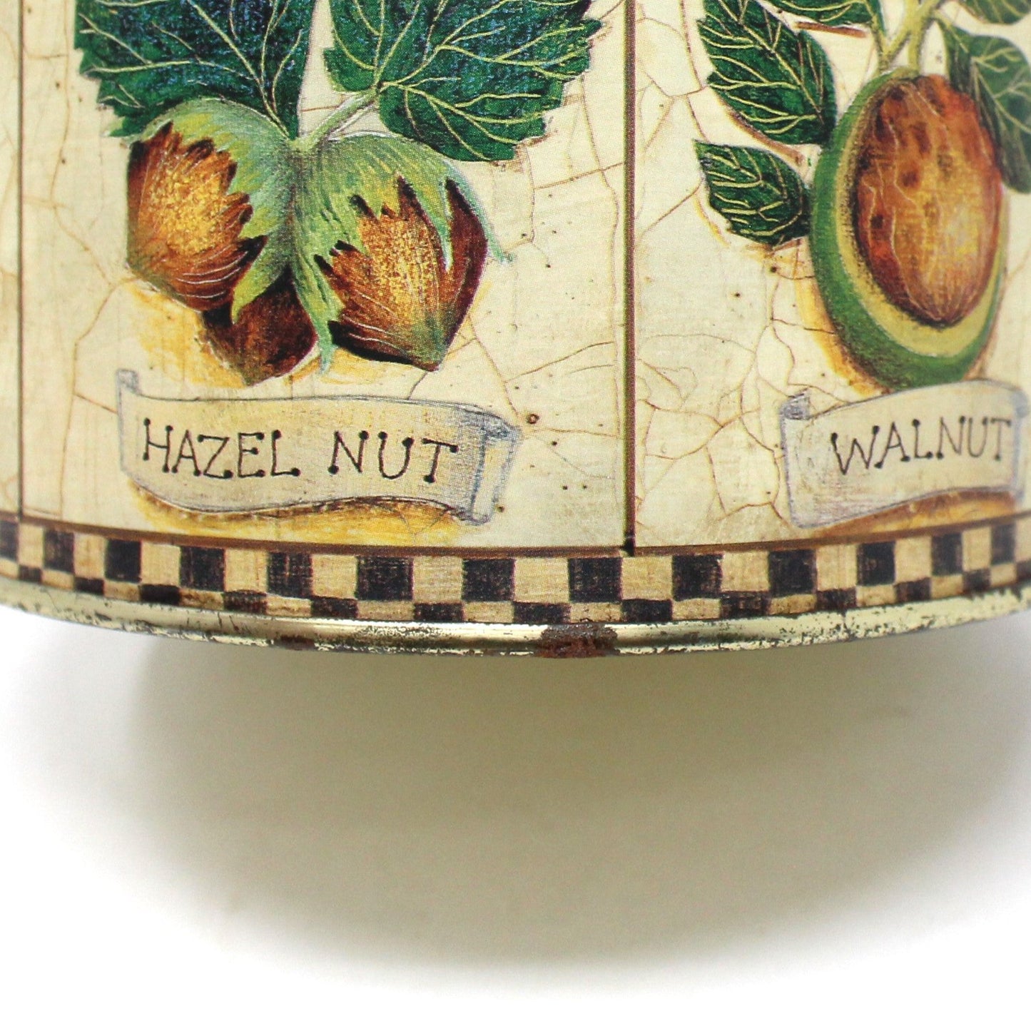 Gift Tin / Candy Tin, Acorns, Hazelnuts, Chestnuts, Vintage, England
