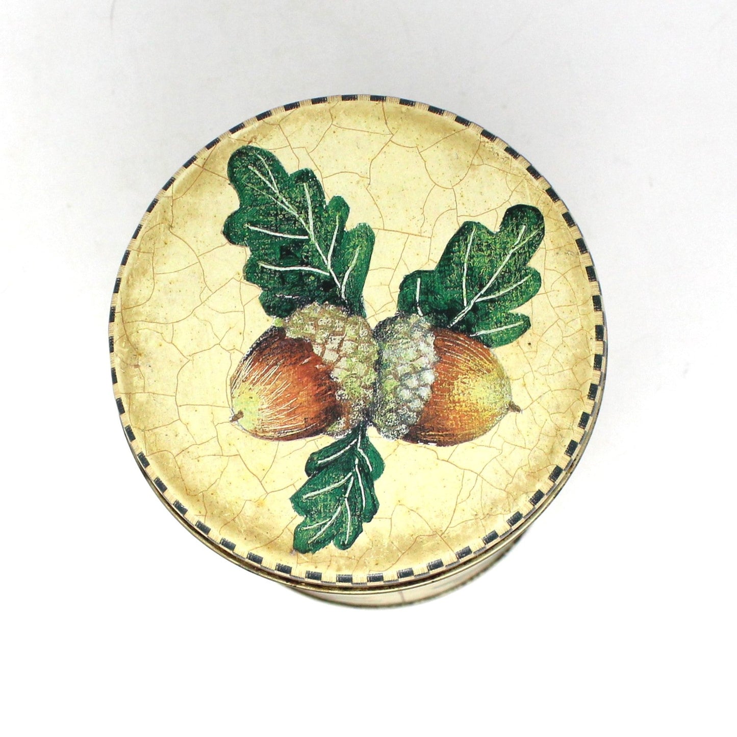 Gift Tin / Candy Tin, Acorns, Hazelnuts, Chestnuts, Vintage, England