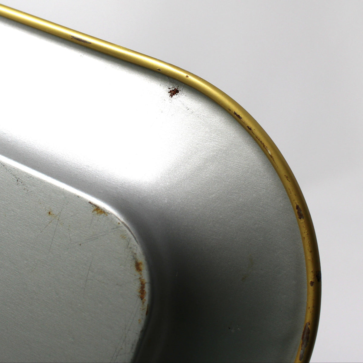 Tray: Four Seasons Trees, Gold on Black, Mid Century Modern Metal Tray, Vintage 1960s