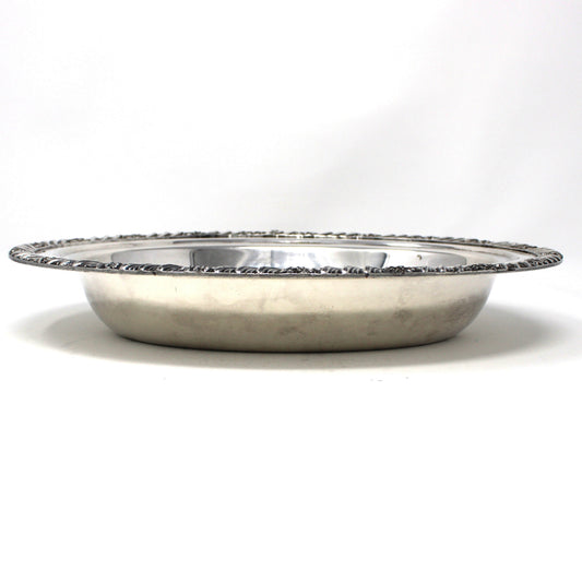 Serving Dish: FB Rogers, Oval, Silverplate #1505, Floral Gadroon Edge, Vintage 1970s