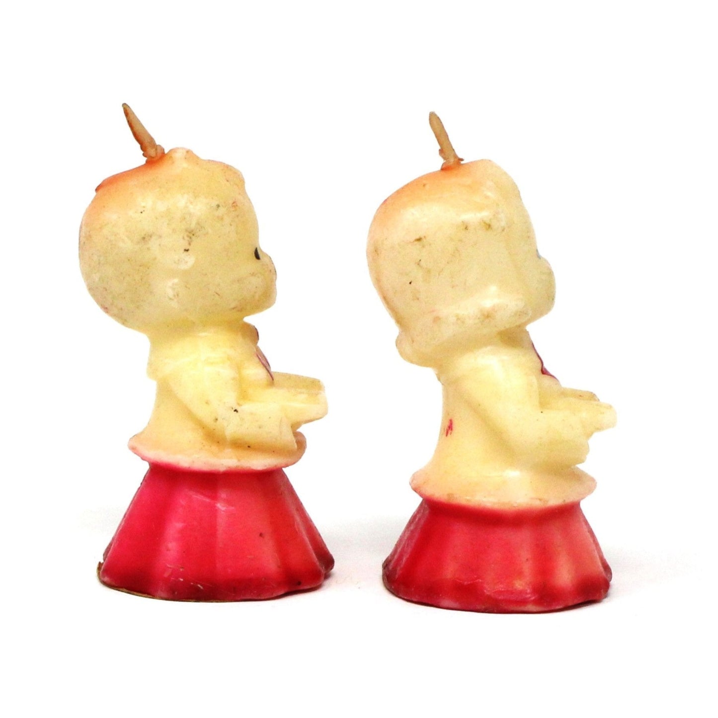 Candle, Gurley Novelty, Figural Christmas Choir Singer Caroler Girl & Boy, Vintage Collectibles