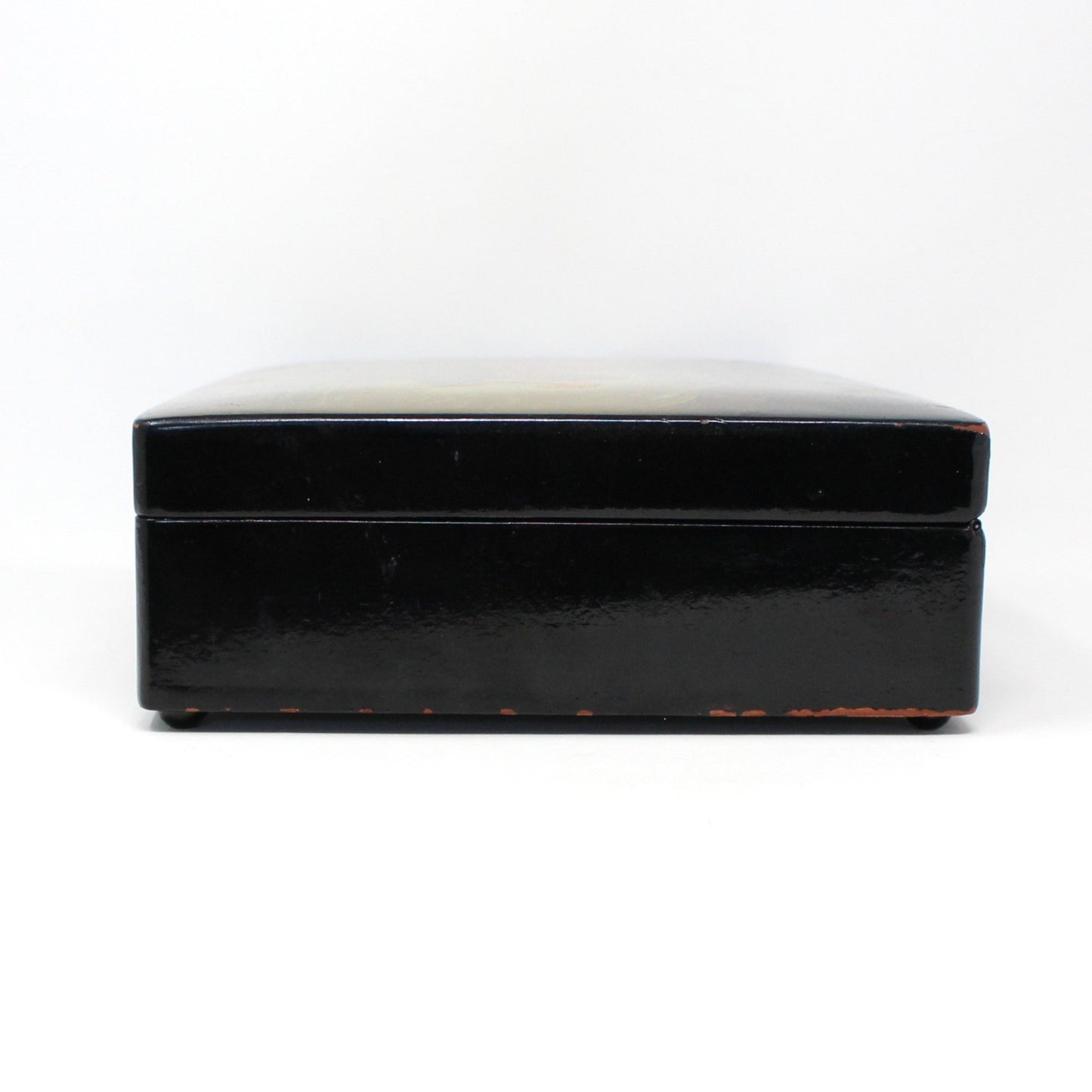 Box, Decorative Russian Lacquer Box, Fedoskino Troika Racing, Hand Painted, Artist Signed, Jewelry Box 10", Vintage 1985