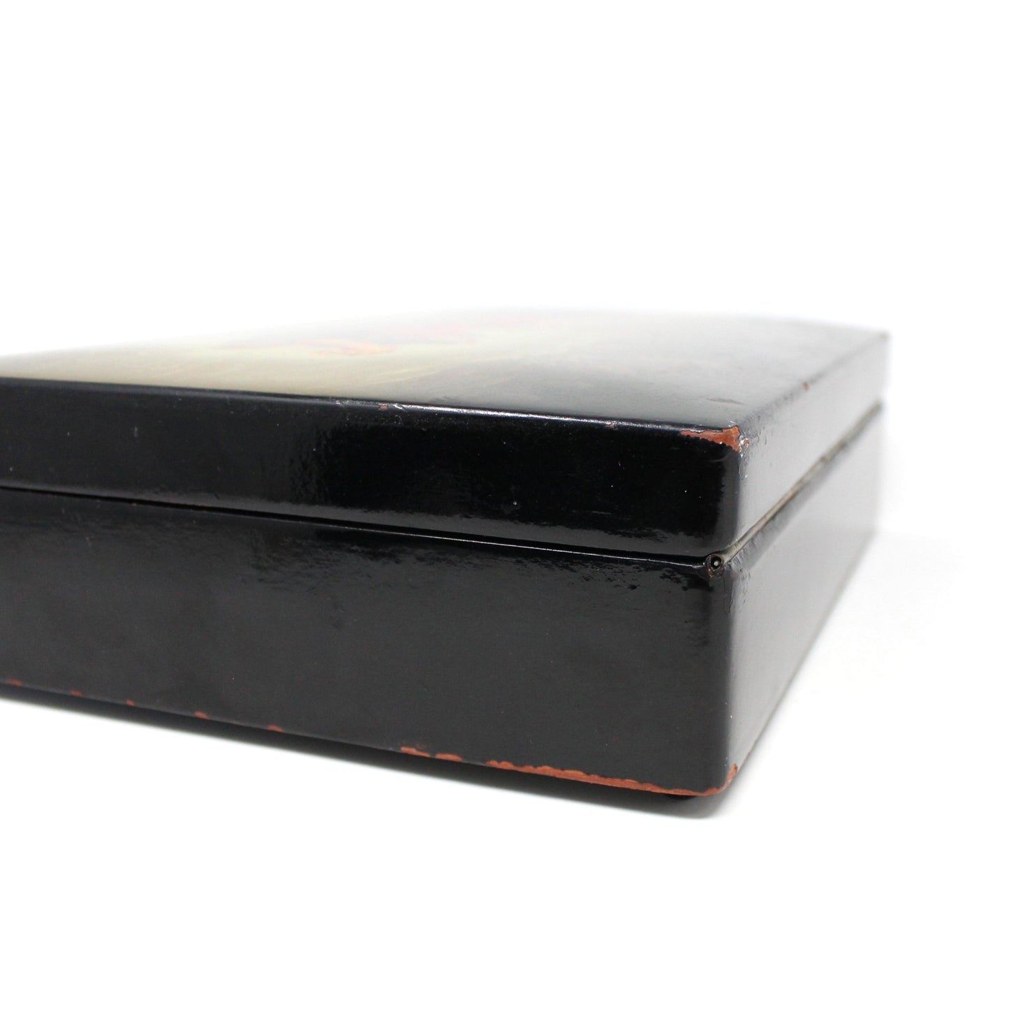 Box, Decorative Russian Lacquer Box, Fedoskino Troika Racing, Hand Painted, Artist Signed, Jewelry Box 10", Vintage 1985