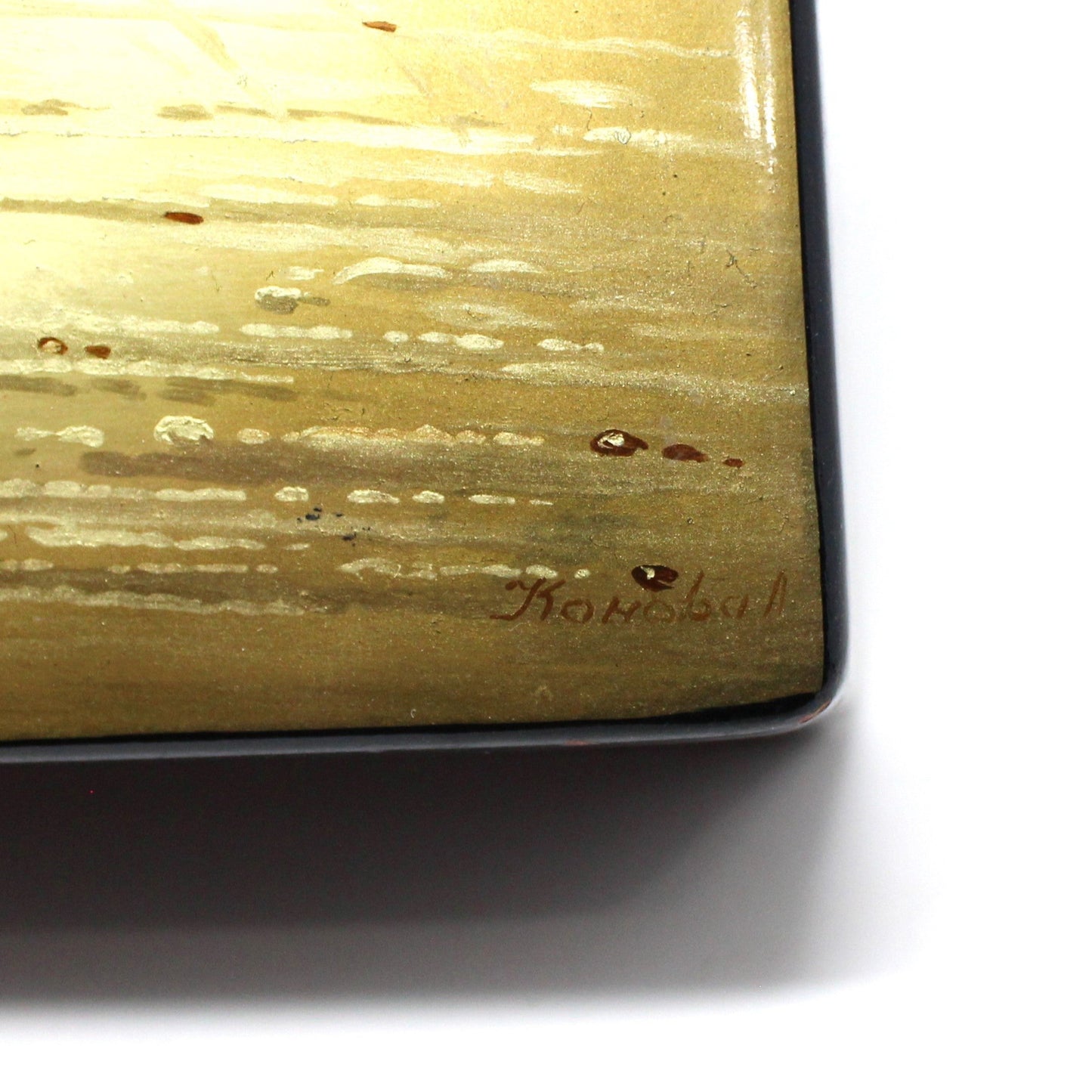 Box, Decorative Russian Lacquer Box, Fedoskino Troika Racing, Hand Painted, Artist Signed, Jewelry Box 10", Vintage 1985