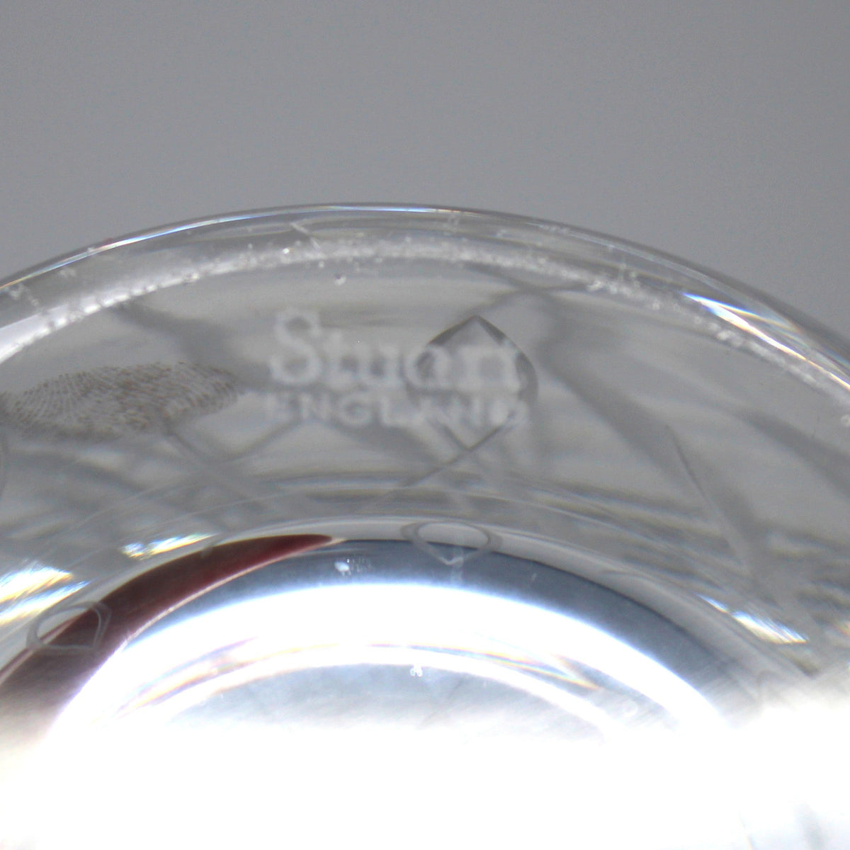 Whiskey Glasses: Stuart Crystal, Rhythm Pattern, Blown Glass, England, Vintage 1955