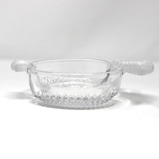 Candy Dish: Studio Nova / Mikasa, Frosted Apple Shaped Crystal, Japan, 1980s