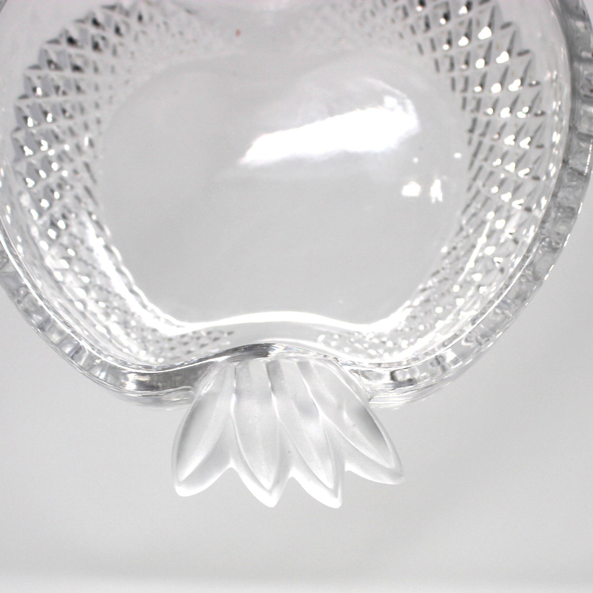 Candy Dish: Studio Nova / Mikasa, Frosted Apple Shaped Crystal, Japan, 1980s