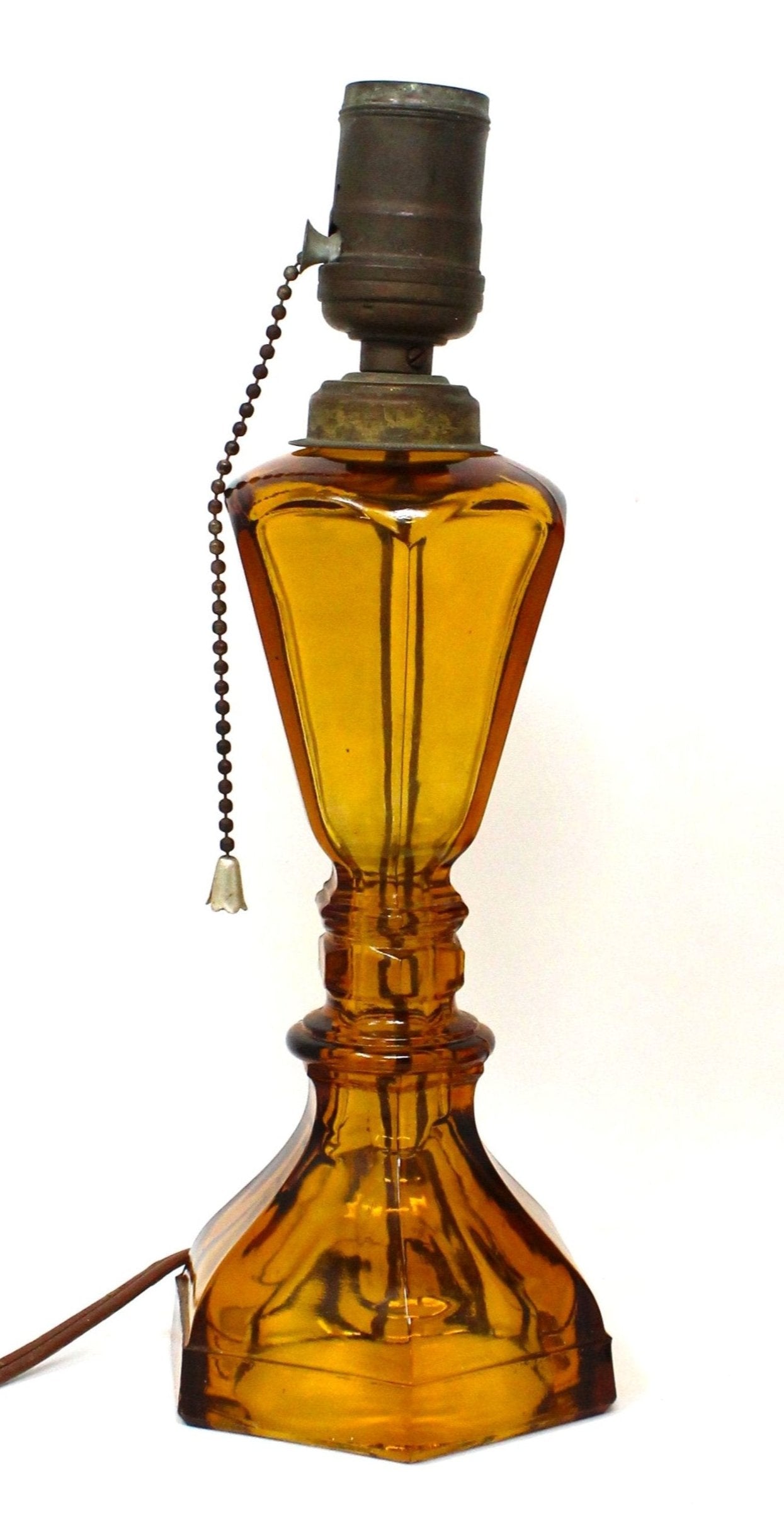 Lamp, Table Lamps, Westmoreland, Amber Glass Lamps, Oil Lamp Base, Set of 2, Vintage, SOLD