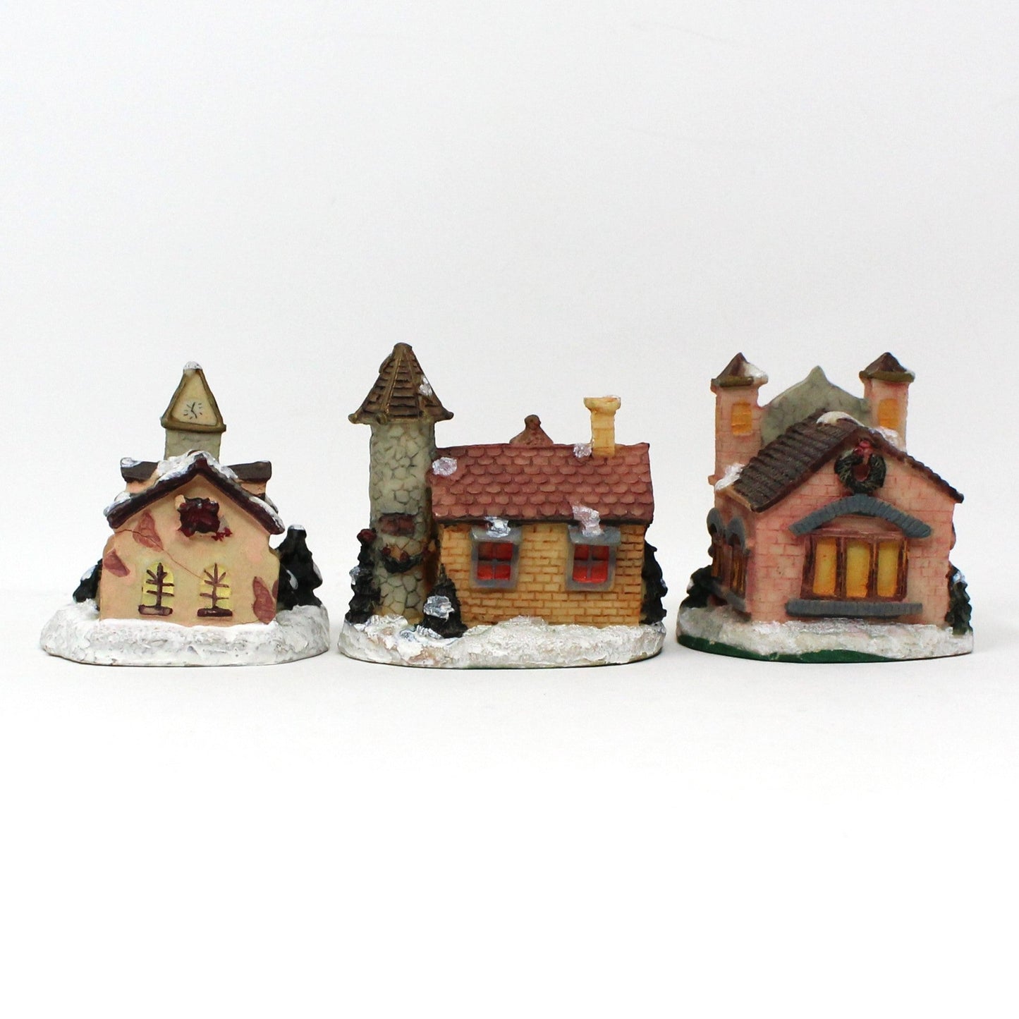 Christmas Village Collection, Church, Inn & Convent, World Bazaar Set of 3 Holiday Houses, In Box, Vintage