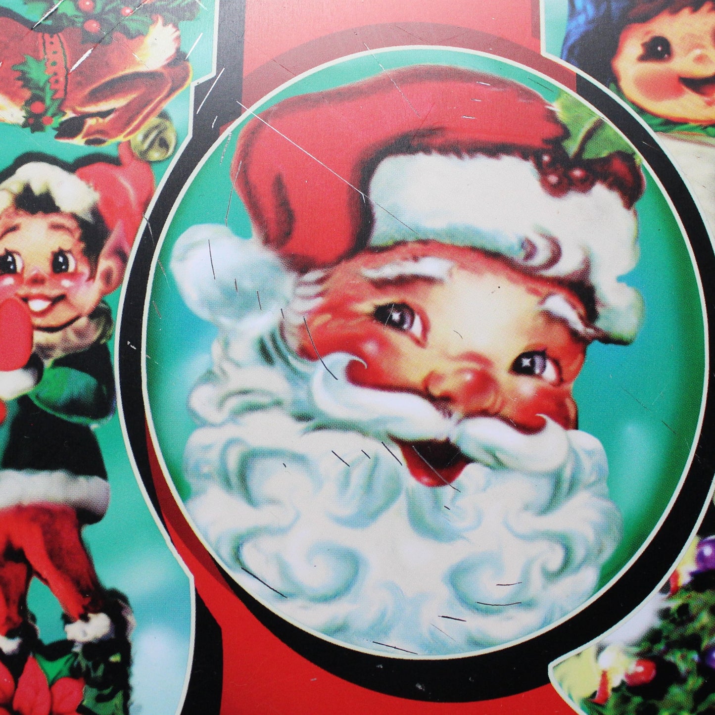 Tray, Santa Claus, Joy to the World, Christmas Metal Tray, Lindy Bowman, Vintage