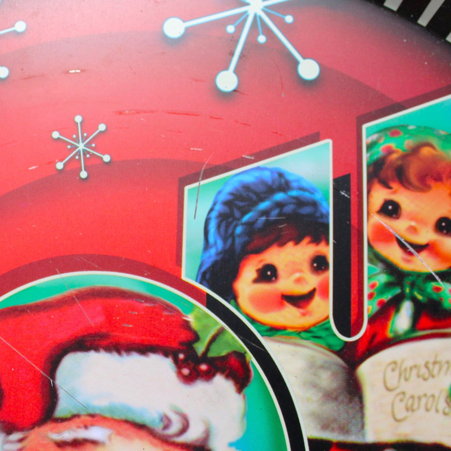 Tray, Santa Claus, Joy to the World, Christmas Metal Tray, Lindy Bowman, Vintage