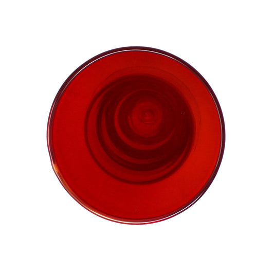 Vase, Ruby Red Floral Vase, Clear Foot, Blown Glass, Slim Body, Vintage