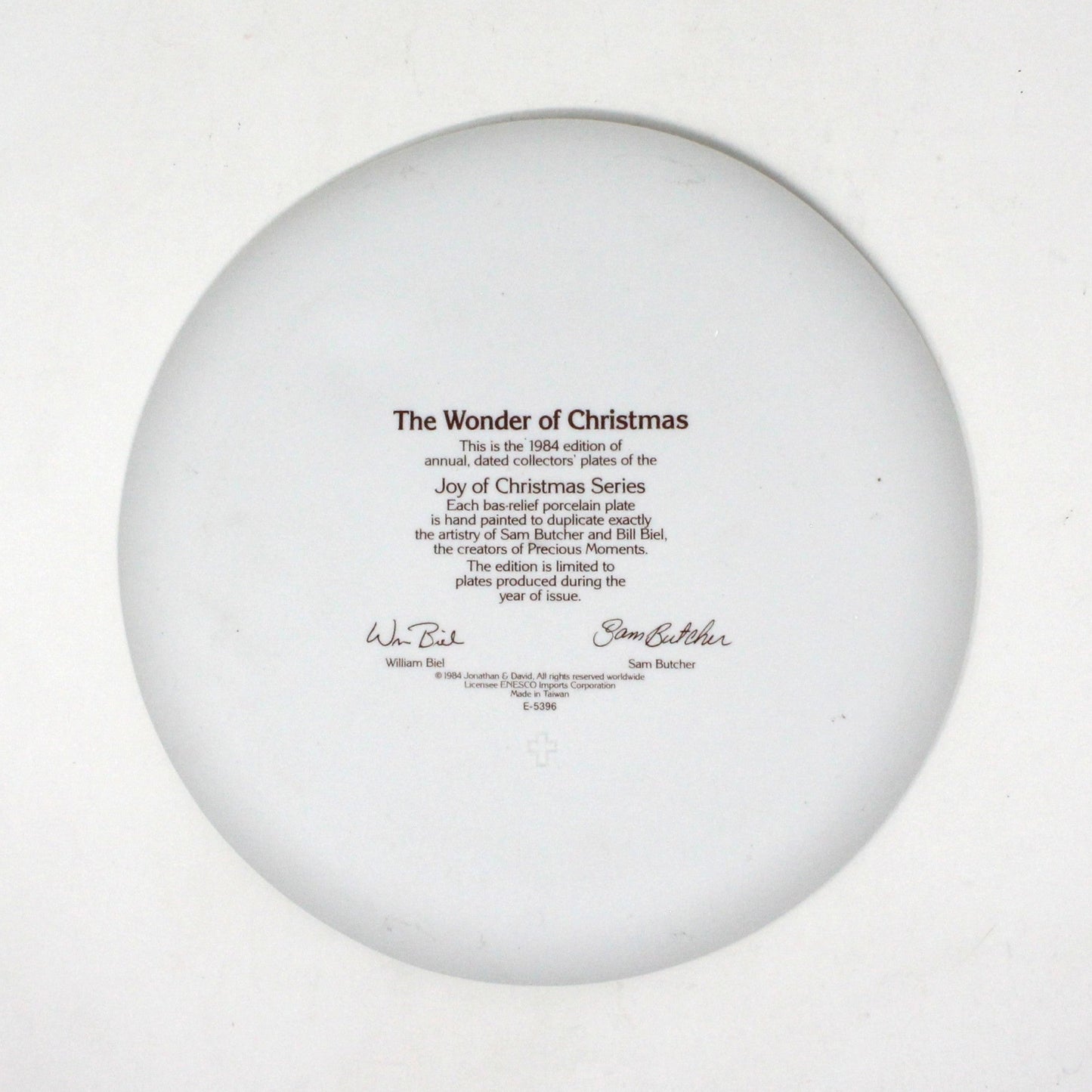 Decorative Plate, Enesco, Precious Moments, The Wonder of Christmas 1984, Vintage