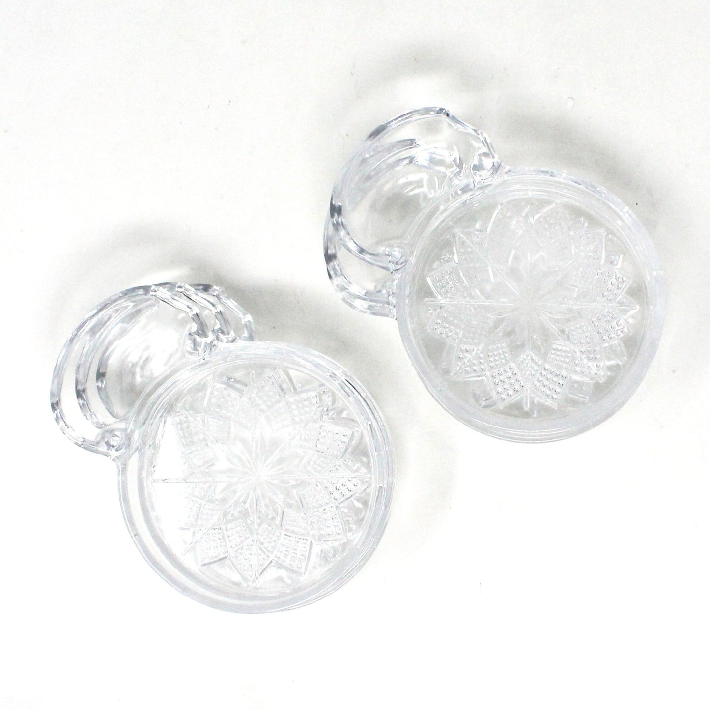 Coasters with Spoon Rest, Fostoria, Crystal Poinsettia Flower #2490 Set of 6, Vintage, SOLD