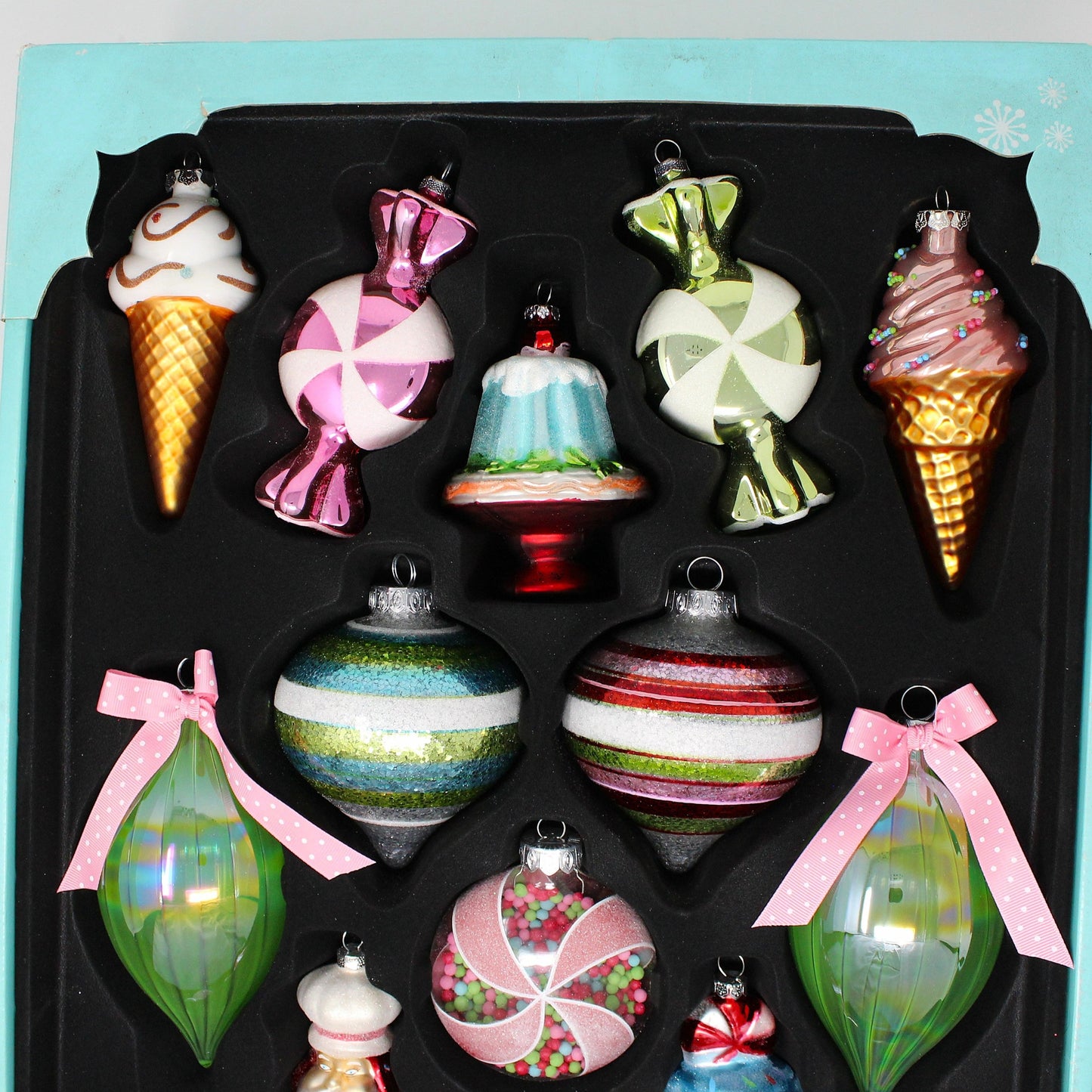 Ornaments, Sweets Candy Land Christmas Ornament Collection, 15 Large Pcs, In Box, NOS