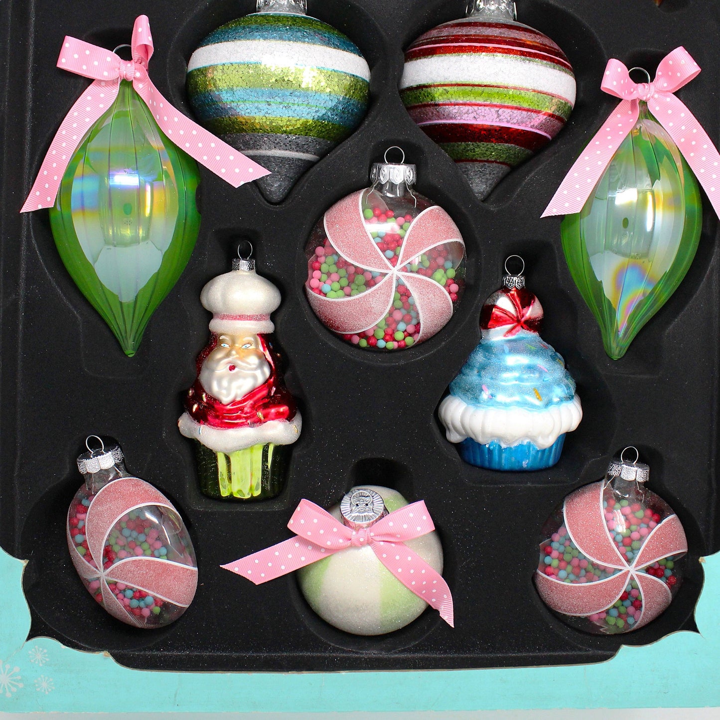 Ornaments, Sweets Candy Land Christmas Ornament Collection, 15 Large Pcs, In Box, NOS