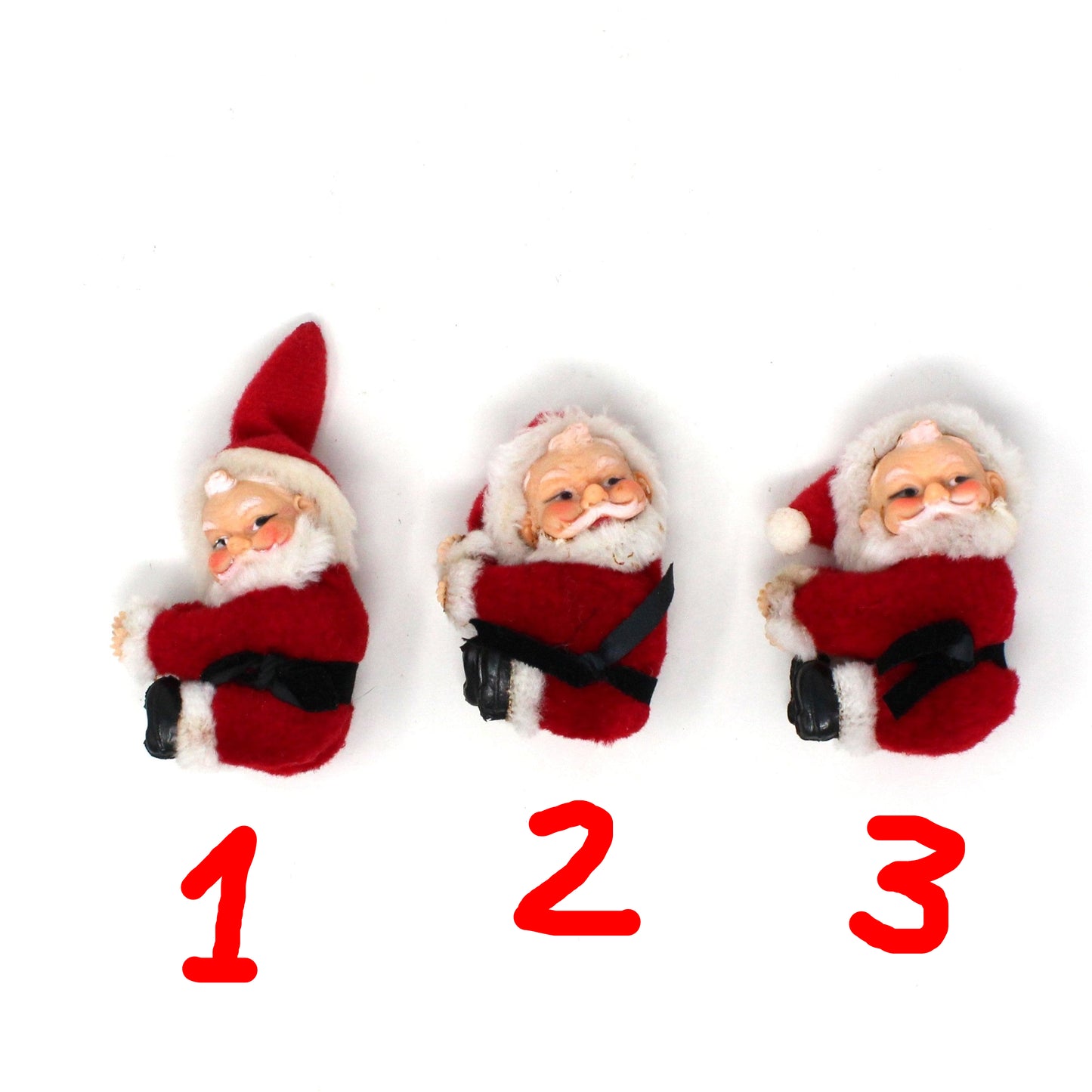 Candle Hugger, Santa Claus Clip-On Flocked Santa, Christmas Collectible, Vintage