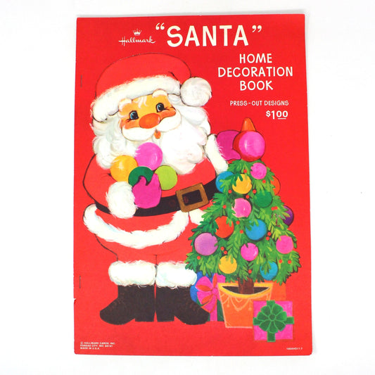Die-Cut Decor, Children's Book, Hallmark, Santa Press-Out, Die-Cut, Home Decoration Book, Vintage