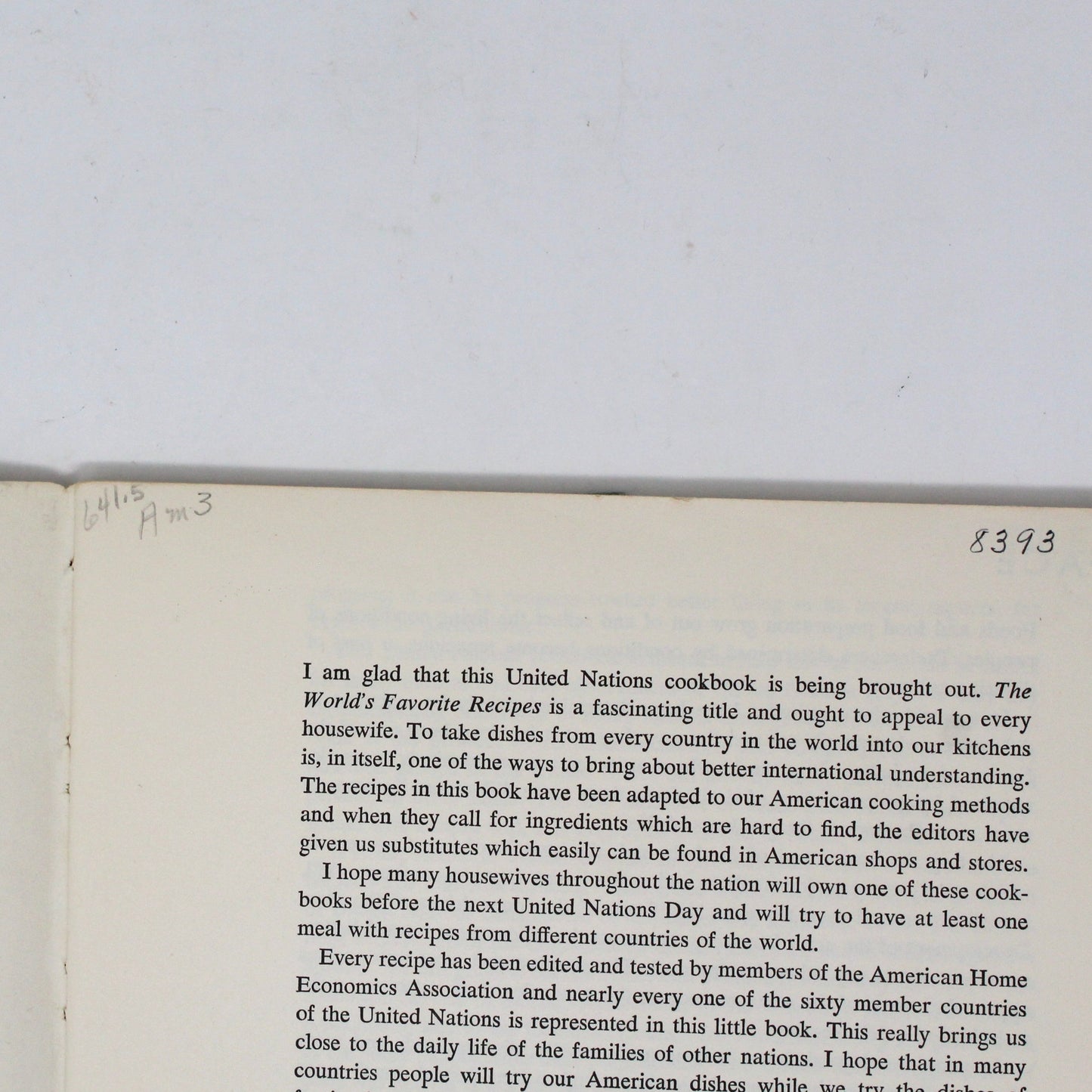 Book, The World's Favorite Recipes From The United Nations, First Edition, 1951 Paperback, Vintage