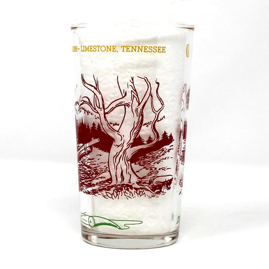 Juice Glasses: Davy Crockett The Backwoods Boy, Libbey Glass, Vintage 1950s