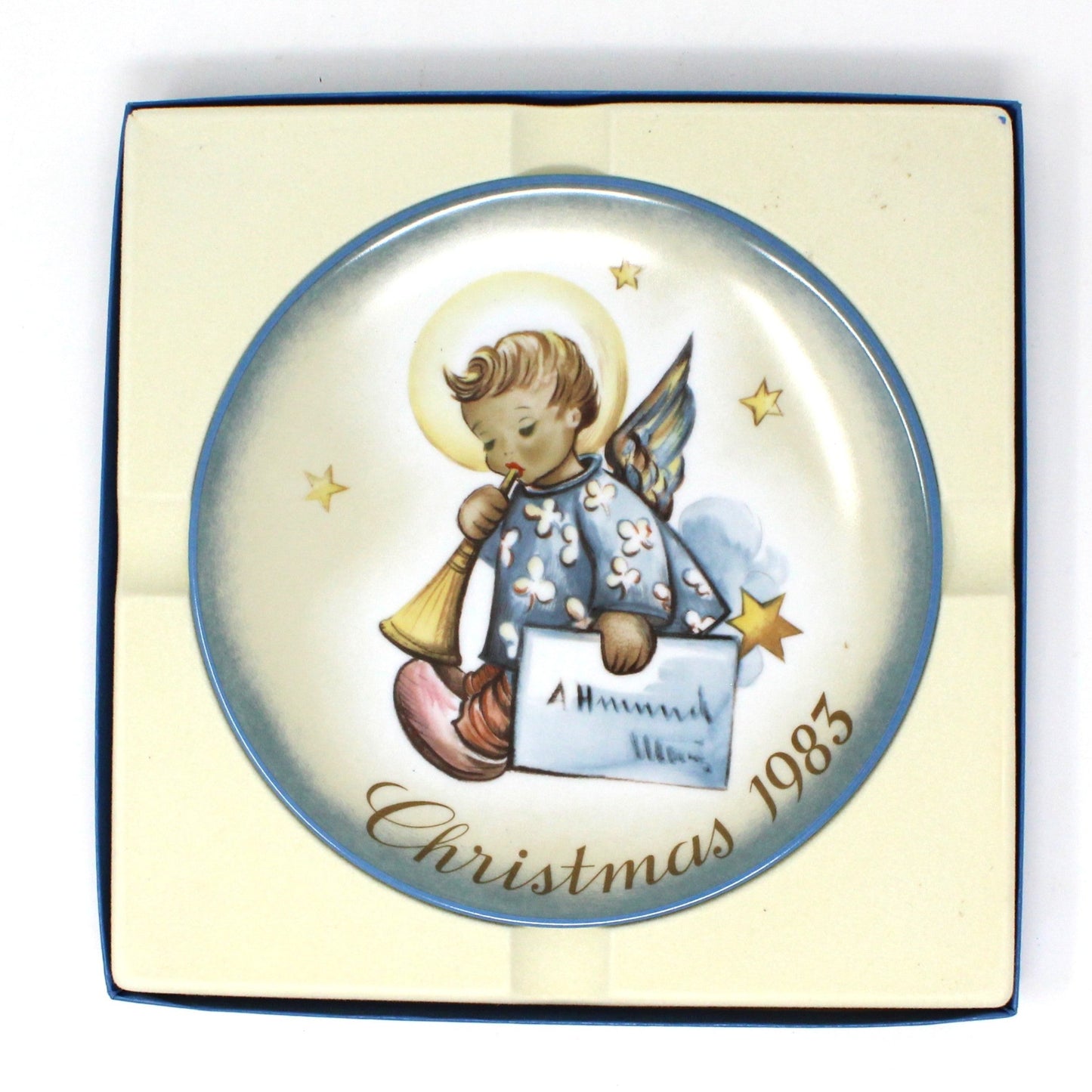Decorative Plate, Schmid Brothers, Christmas Plate Hummel 1983, Angelic Messenger, In Box, Vintage