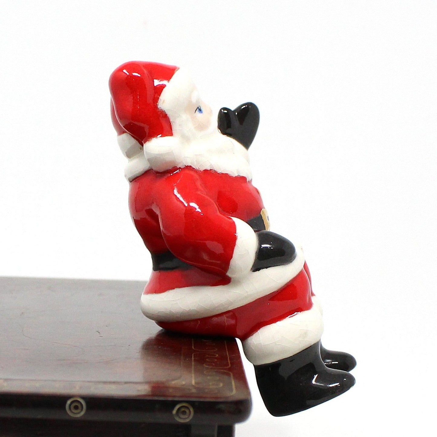 Shelf Sitters, Santa Claus, Ceramic Hand Painted, Figurine, Vintage