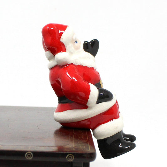 Shelf Sitters, Santa Claus, Ceramic Hand Painted, Figurine, Vintage