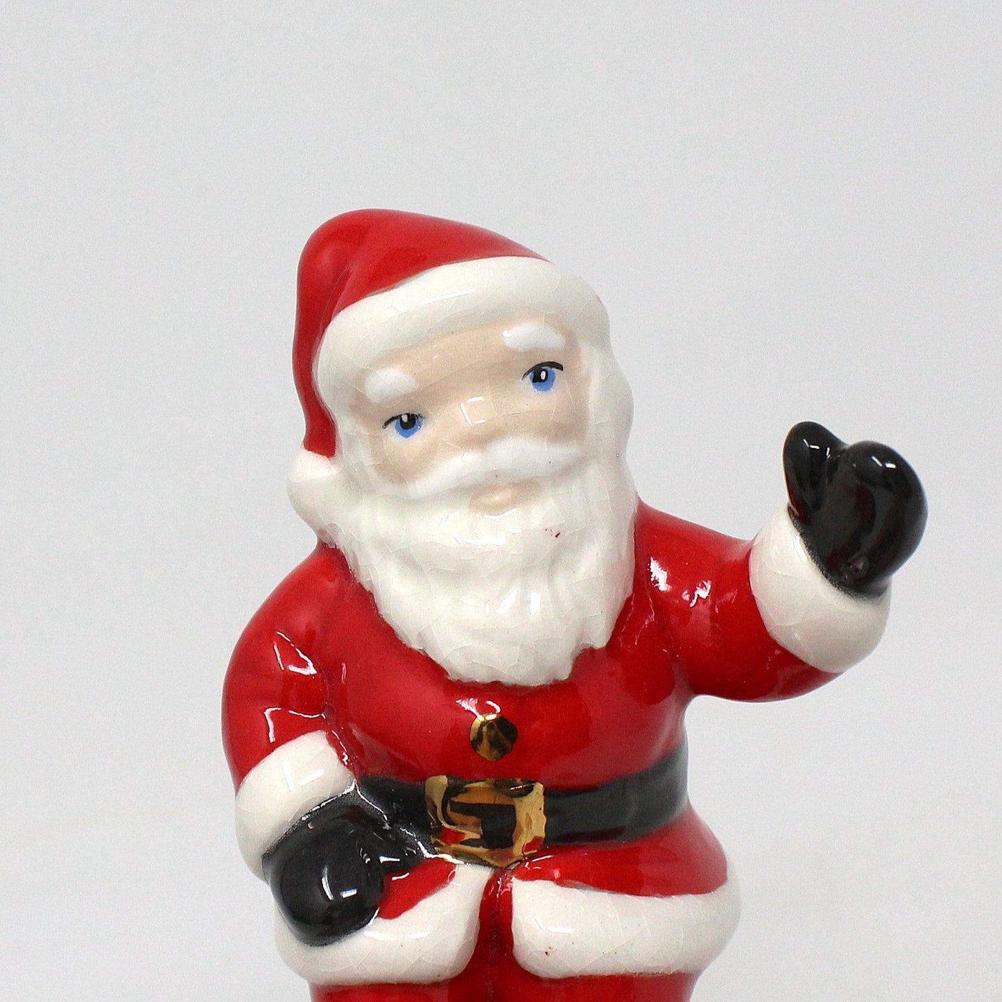 Shelf Sitters, Santa Claus, Ceramic Hand Painted, Figurine, Vintage