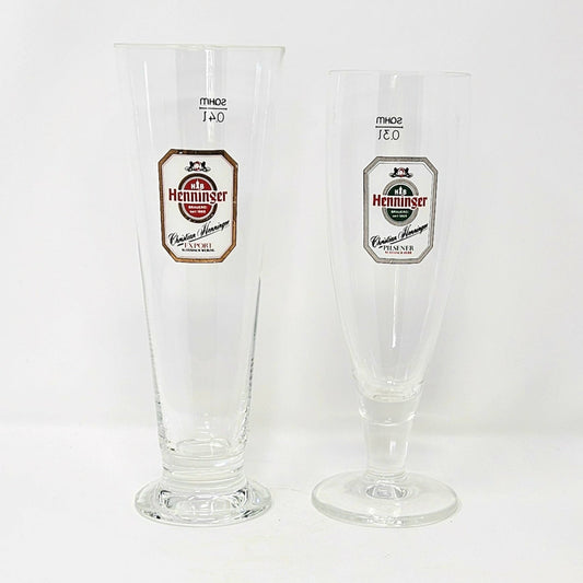 Beer / Pilsner Glass, Christian Henninger Export Logo, Beer Flute, Advertising, Vintage
