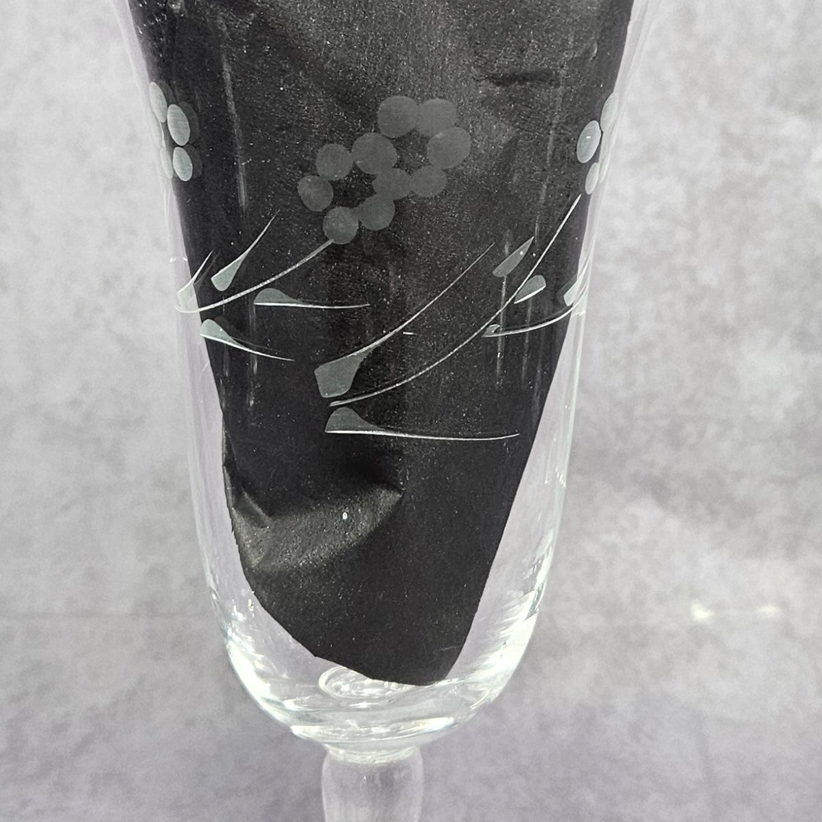 Glasses, Cocktail / Sherry / Liqueur Glasses, Blown Glass, Footed, Etched Florals, Set of 6, Vintage