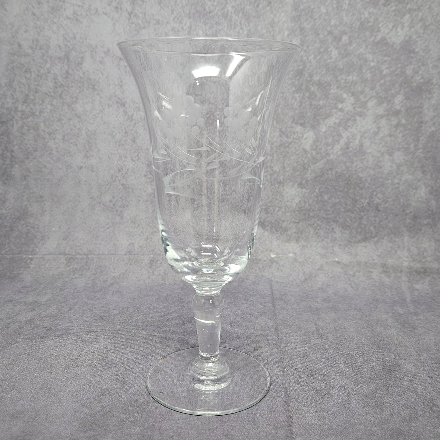 Glasses, Cocktail / Sherry / Liqueur Glasses, Blown Glass, Footed, Etched Florals, Set of 6, Vintage