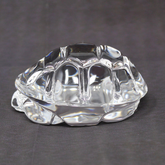 Vintage Steuben hand cooler crystal turtle. Faceted