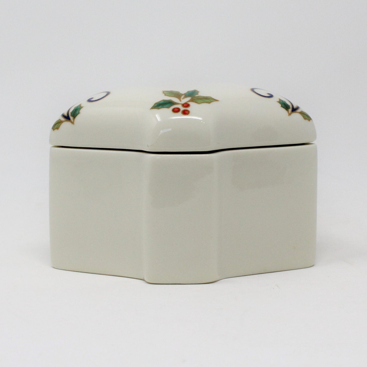 Trinket Box, Mikasa, Christmas Tree Shaped, Holiday Bloom
