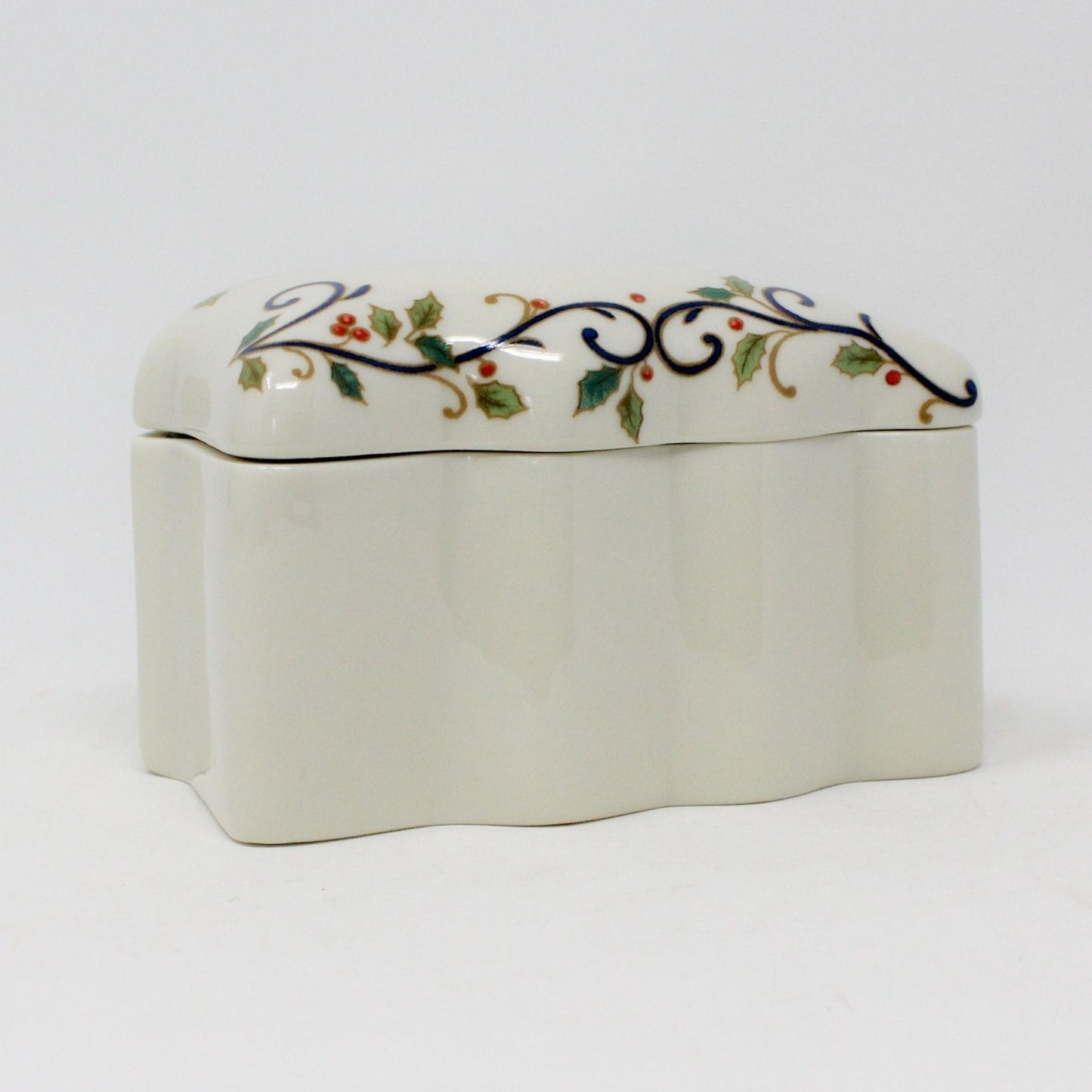 Trinket Box, Mikasa, Christmas Tree Shaped, Holiday Bloom