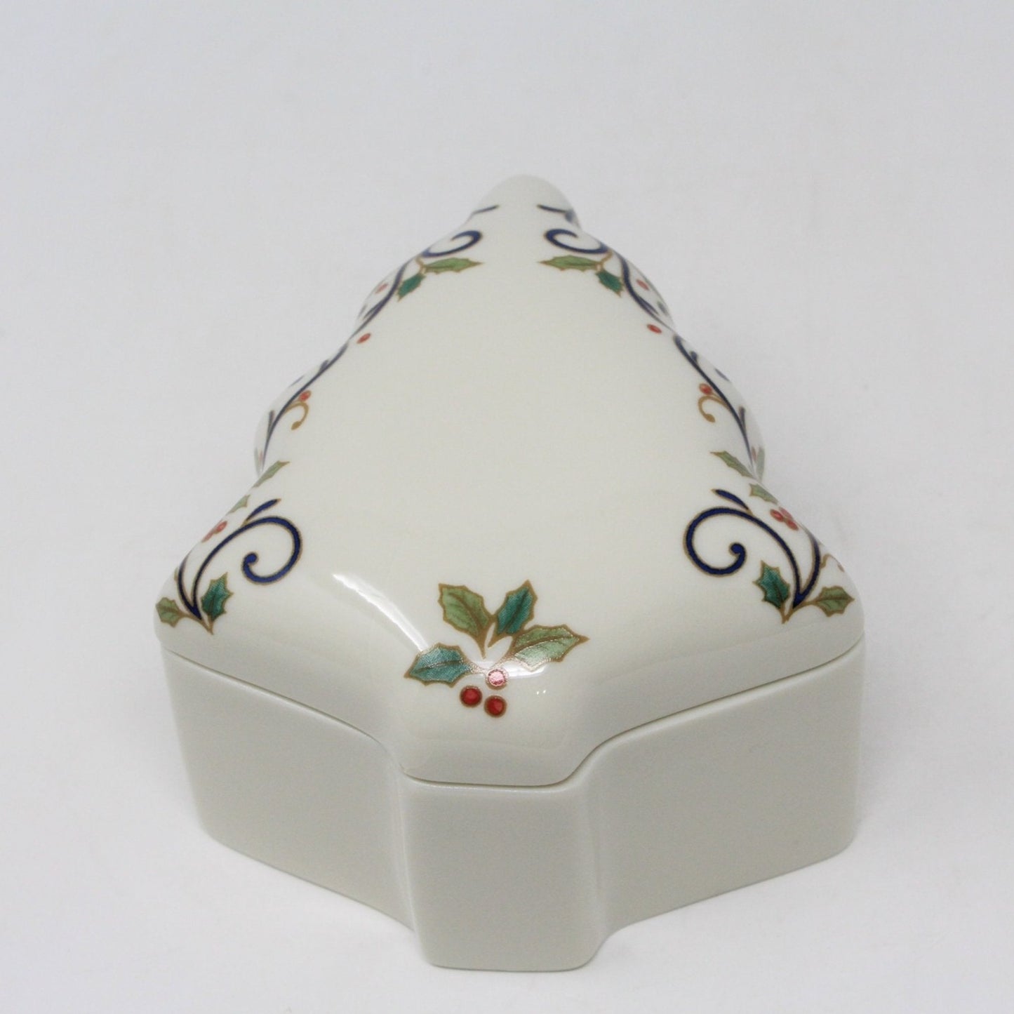 Trinket Box, Mikasa, Christmas Tree Shaped, Holiday Bloom