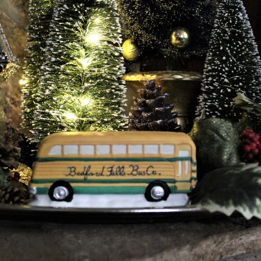 Christmas Village, It's a Wonderful Life, Bedford Falls Yellow Bus 1995, SOLD