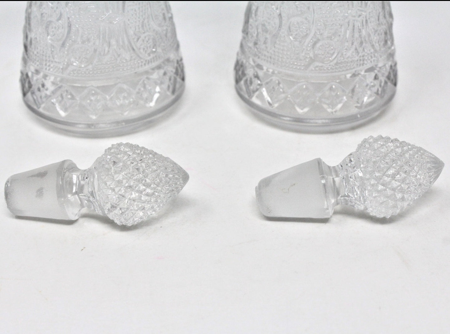 Cruets, Duncan Miller, Sandwich Clear, Set of 2, Vintage