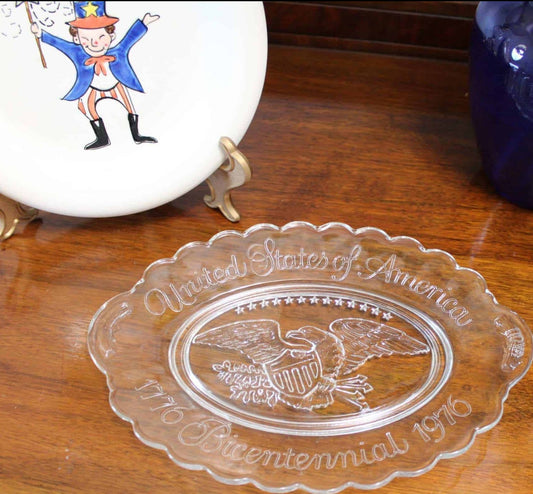 Decorative Plate, Avon, Bicentennial Eagle 1776-1976 Glass Dish, Vintage
