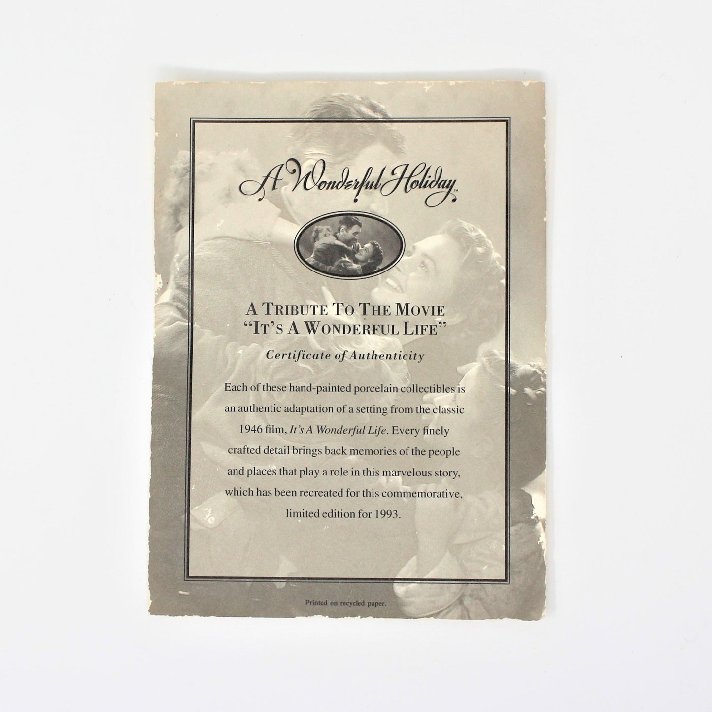 Christmas Village, It's a Wonderful Life, Bedford Falls, Bailey Building & Loan 1994, SOLD