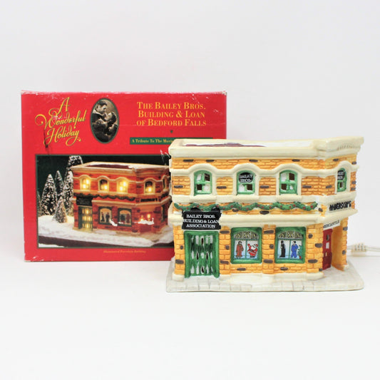 Christmas Village, It's a Wonderful Life, Bedford Falls, Bailey Building & Loan 1994, SOLD