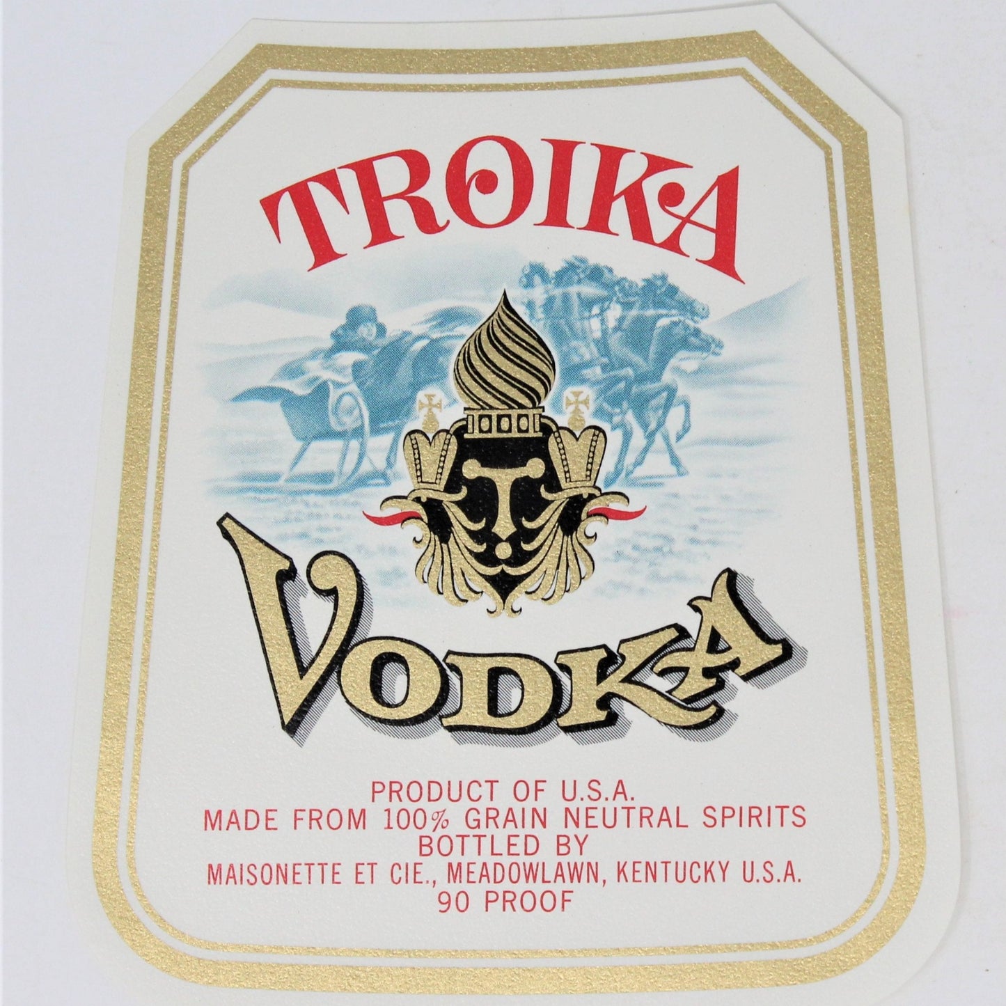 Vodka Labels, Kentucky Vodka, Set of 4, NOS, Vintage