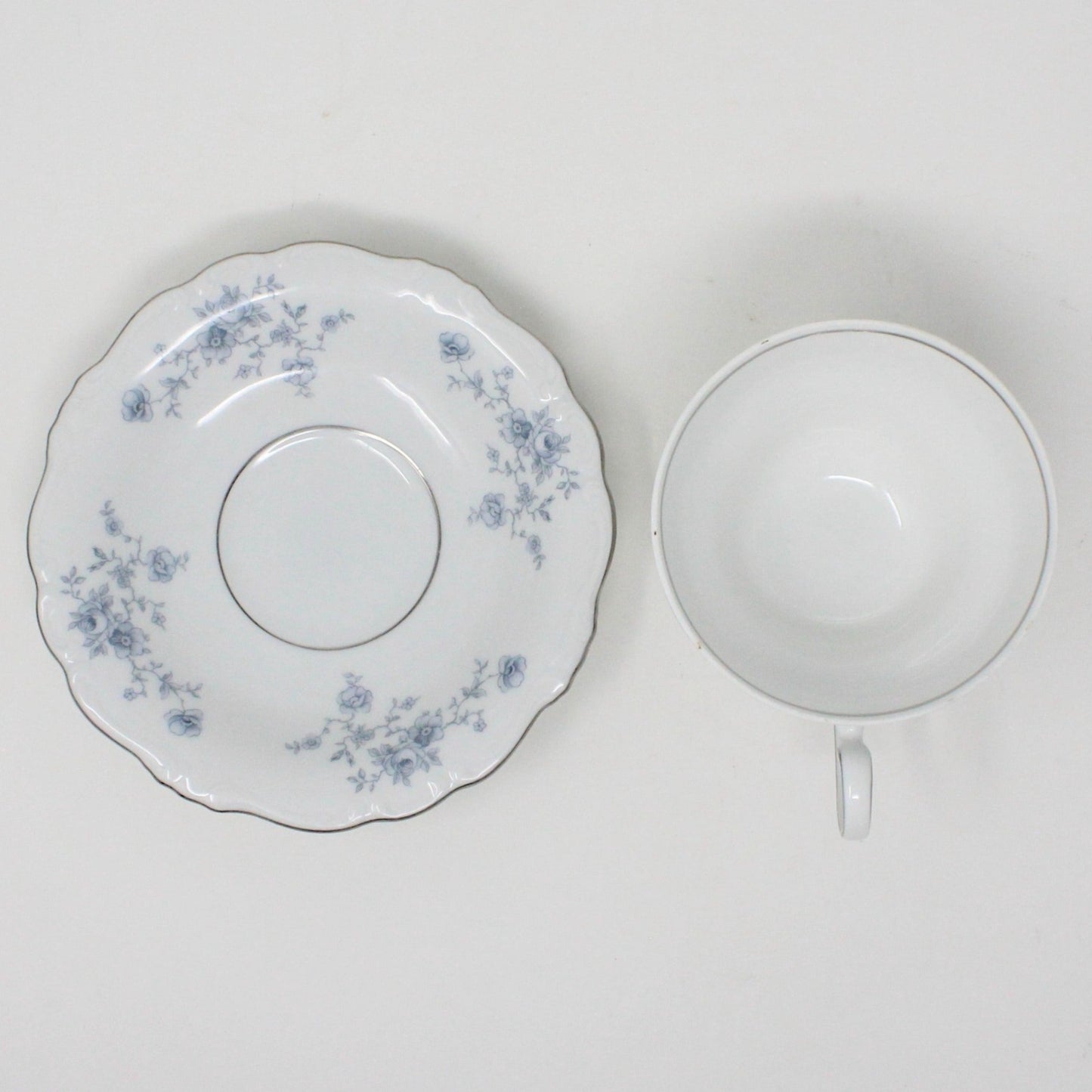 Teacup and Saucer, Johann Haviland, Blue Garland, Bavaria, Vintage, Set of 5, SOLD