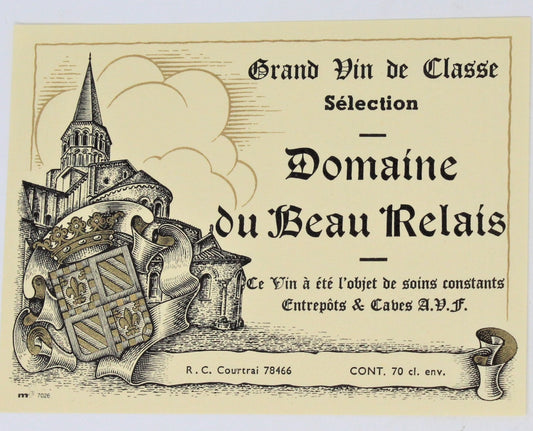 Wine Labels, French Wines, Castles, Set of 4, NOS, Vintage